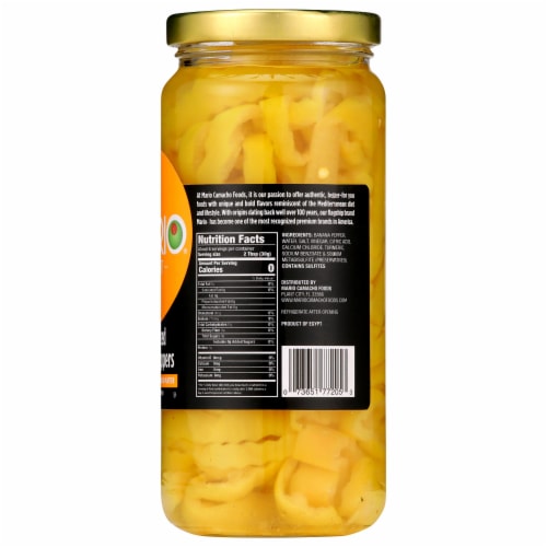 Mario 16oz Mild Sliced Yellow Banana Peppers 6-Pack Perspective: back