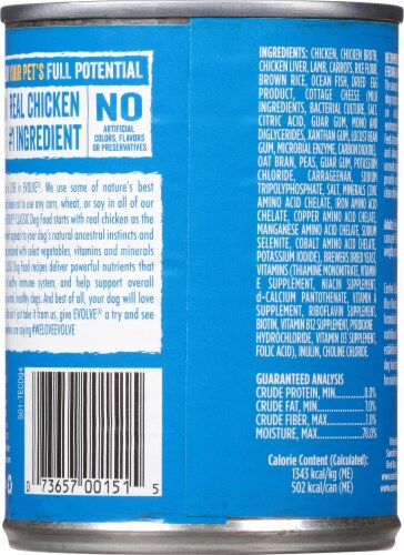 Evolve® Chicken Flavored Can Dog Food Perspective: back