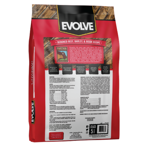 Evolve® Classic Beef and Bison Dog Food Perspective: back