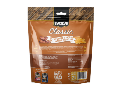 Evolve® Classic Bacon & Cheddar Cheese Oven Baked Dog Biscuits Perspective: back