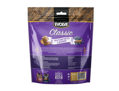 Evolve® Classic Peanut Butter & Blueberry Dog Biscuits Perspective: back