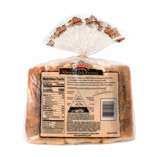 S. Rosen's Sliced French Rolls Perspective: back