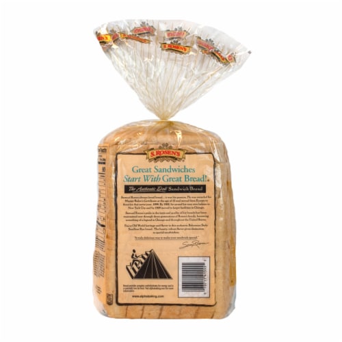 S. Rosen's Bohemian Style Unseeded Rye Bread Perspective: back