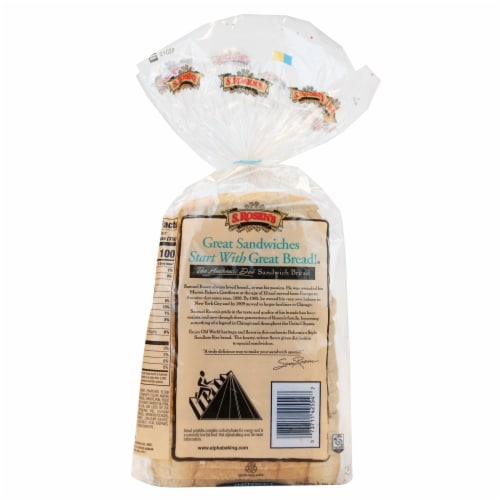 S. Rosen's Bread Thin-Sliced Plain Seedless Rye Bread Loaf Perspective: back