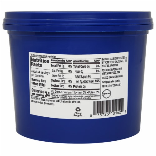 Danish Orchards® Raspberry Fruit Preserves Perspective: back