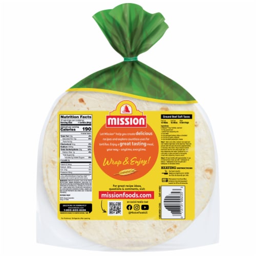 Mission Soft & Fluffy Homestyle Soft Taco Size Flour Tortillas Perspective: back