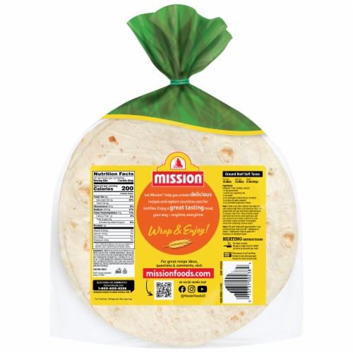 Mission Soft & Fluffy Homestyle Soft Taco Size Flour Tortillas Perspective: back