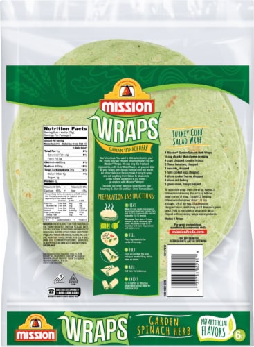 Mission® Garden Spinach Herb Wraps Perspective: back