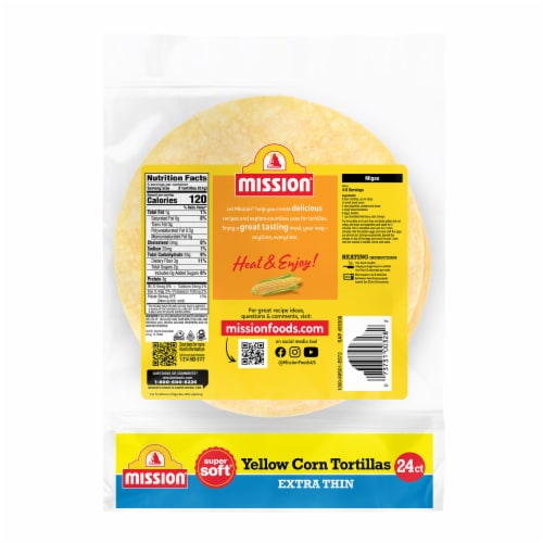 Mission Super Soft Extra Thin Yellow Corn Tortillas Perspective: back