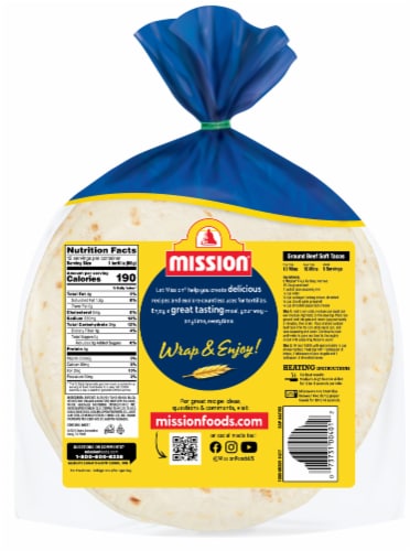 Mission Caseras Soft Taco Size Flour Tortillas Perspective: back