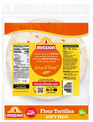 Mission® Soft Taco Flour Tortillas Perspective: back