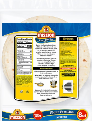 Mission® Burrito Super Soft Flour Tortillas Perspective: back