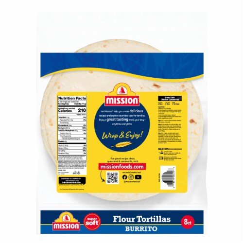 Mission Burrito Super Soft Flour Tortillas 8 Ct 20 Oz King Soopers