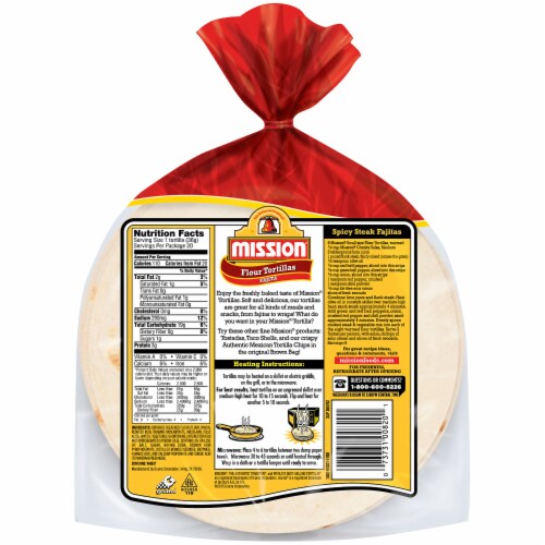 Mission Super Soft Fajita Flour Tortillas Perspective: back
