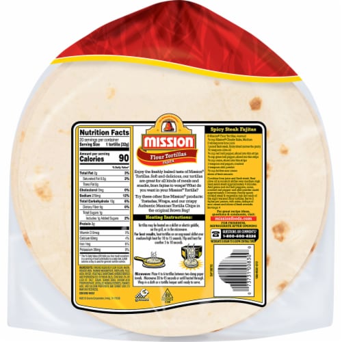 Mission® Fajita Super Soft Flour Tortillas Perspective: back