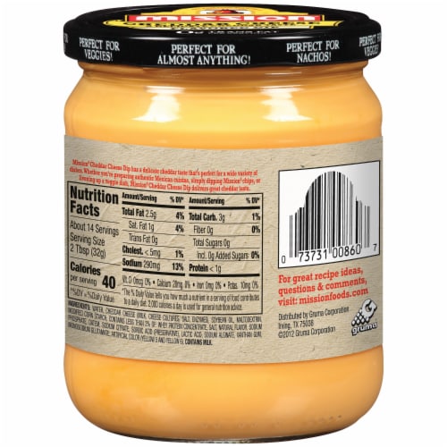 Mission Cheddar Cheese Flavored Dip Perspective: back