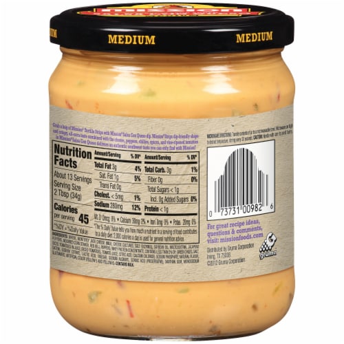 Mission Medium Salsa Con Queso Perspective: back