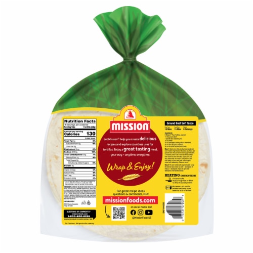 Mission Soft & Fluffy Homestyle Fajita Size Flour Tortillas Perspective: back