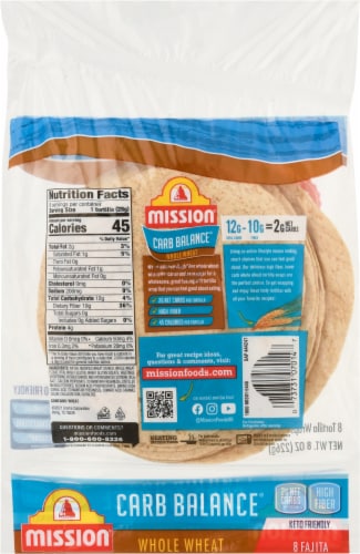 Mission® Carb Balance® Low Carb Whole Wheat Fajita Tortillas Perspective: back