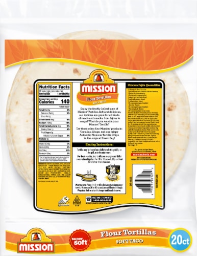 Mission Super Soft Soft Taco Flour Tortillas Perspective: back