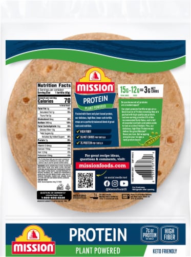 Mission® Protein Plant Powered Tortilla Wraps Perspective: back