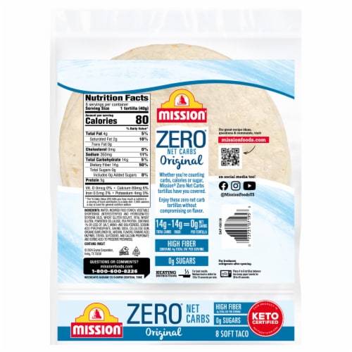 Mission® Zero Net Carbs Original Soft Taco Tortillas Perspective: back