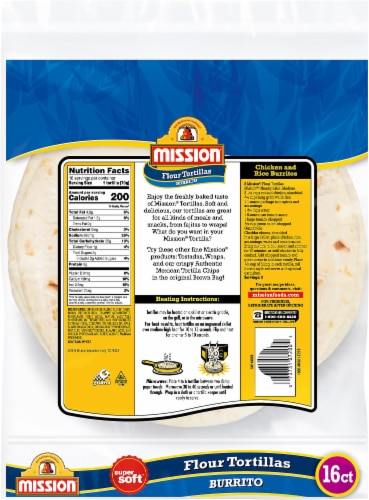 Mission® Large Flour Burrito Tortillas Perspective: back