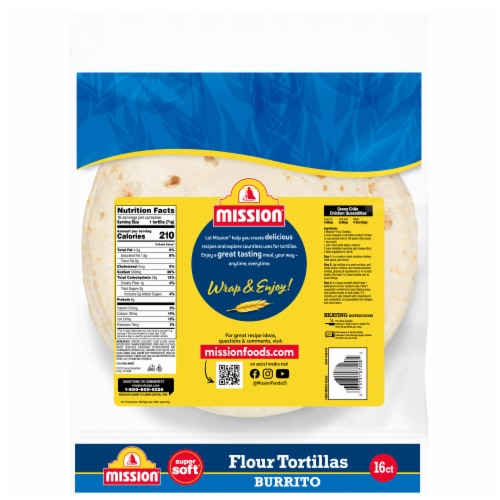 Mission Super Soft Burrito Size Flour Tortillas Perspective: back