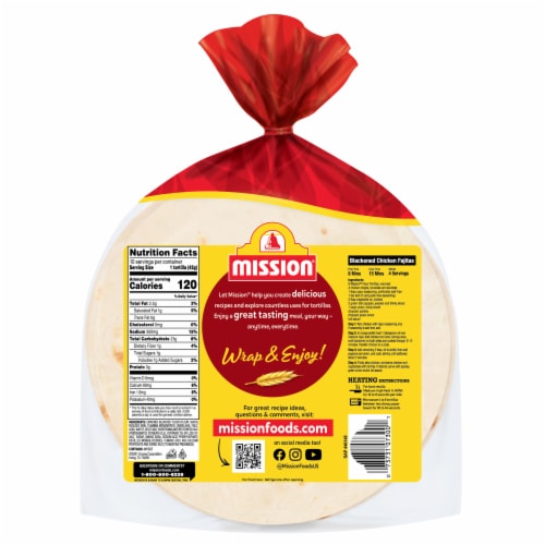 Mission Super Soft Fajita Grande Flour Tortillas Perspective: back