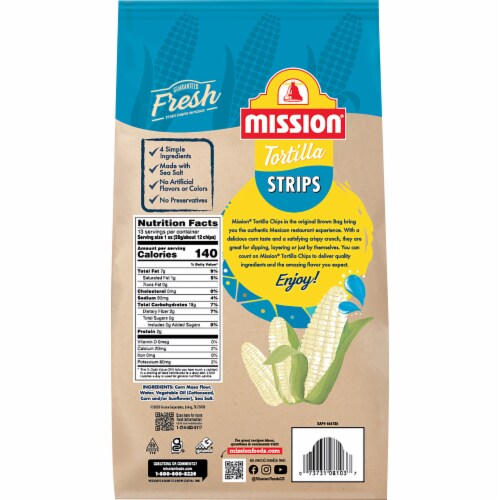 Mission® Sea Salt Gluten Free Tortilla Strips Perspective: back