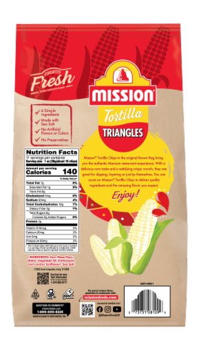 Mission® Sea Salt Tortilla Chip Triangles Perspective: back