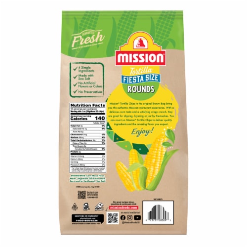 Mission Round Yellow Corn Tortilla Chips Perspective: back