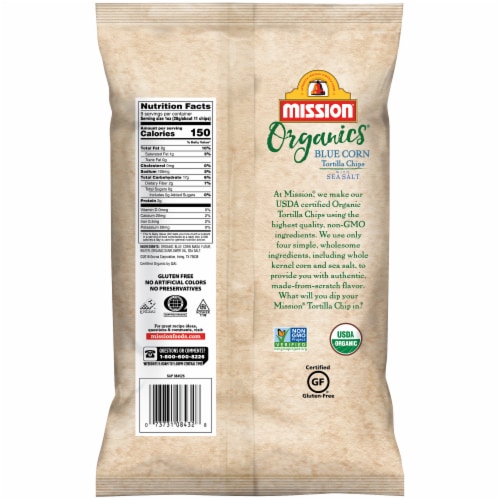 Mission Organics Blue Corn Tortilla Chips Perspective: back
