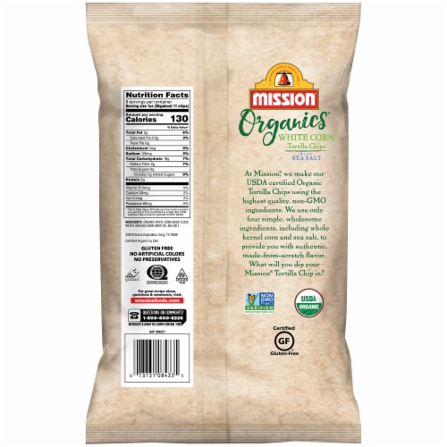 Mission Organic White Corn Tortilla Chips Perspective: back