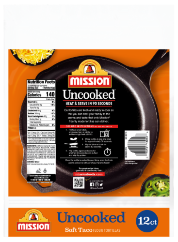 Mission Unccoked Soft Taco Flour Tortillas Perspective: back