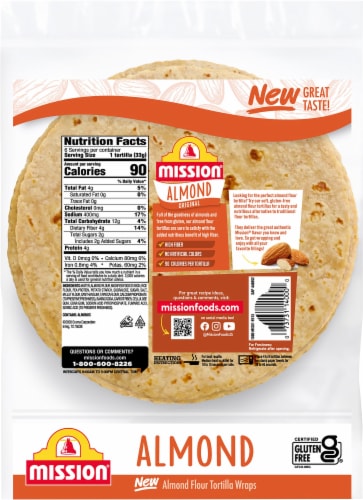 Mission® Almond Flour Tortilla Wraps Perspective: back