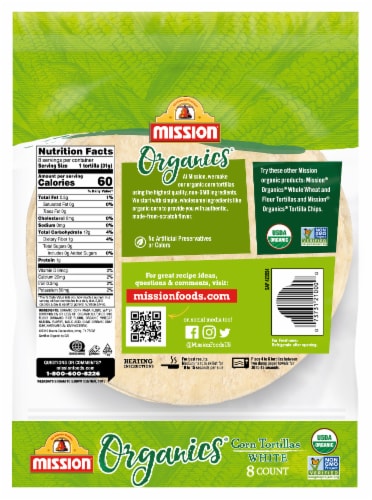 Mission Organic White Corn Tortillas Perspective: back