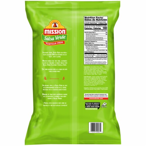 Mission Salsa Verde Tortilla Chips Perspective: back