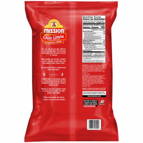 Mission Chile Limon Tortilla Chips Perspective: back
