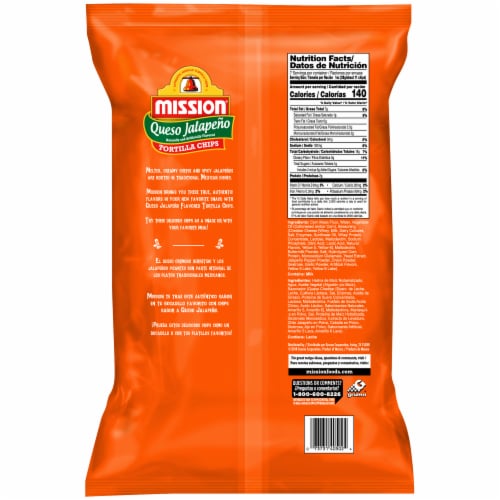 Mission Queso Jalapeno Tortilla Chips Perspective: back