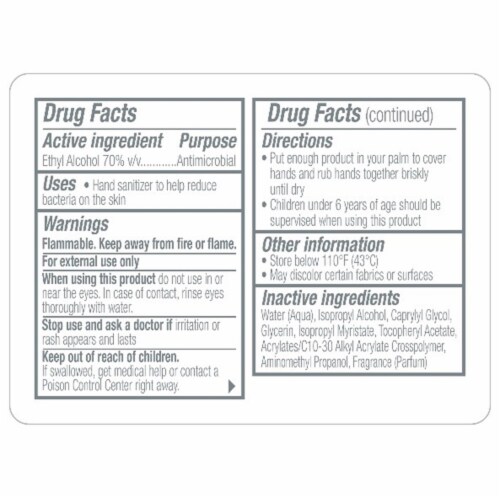 Purell® Refreshing Gel Advanced Hand Sanitizer Perspective: back