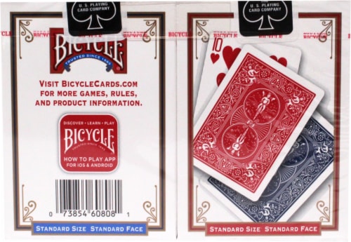 Bicycle® Standard Playing Cards - Red/Blue Perspective: back
