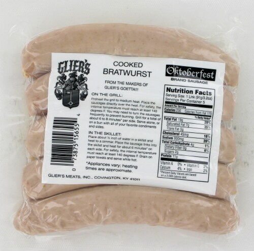 Glier's Octoberfest Bratwursts Perspective: back