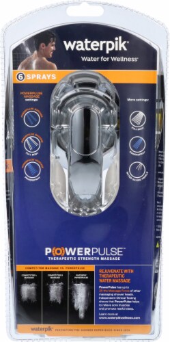 Waterpik® PowerPulse+ Six Settings Handheld Chrome Showerhead Perspective: back