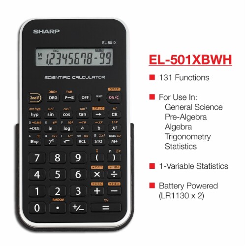 Sharp Scientific Calculator EL501X2BWH Perspective: back