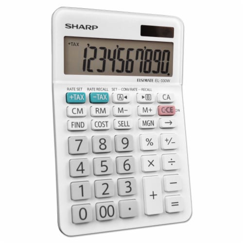 Sharp El-330wb Desktop Calculator, 10-Digit Lcd EL-330WB Perspective: back