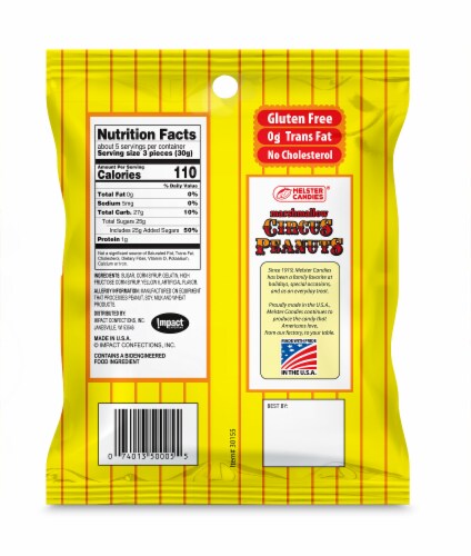 Melster Candies® Marshmallow Circus Peanuts Perspective: back