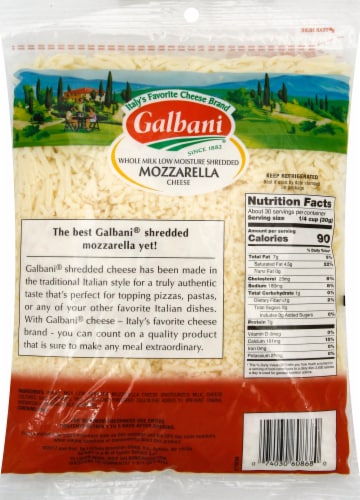 Galbani® Whole Milk Shredded Mozzerella Cheese Perspective: back