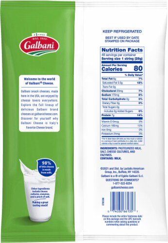 Galbani 48oz Part Skim String Cheese Perspective: back