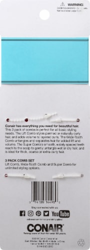 Conair® Lift & Detangle Assorted Pro Style Combs Perspective: back